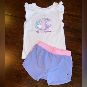 Blue/pink/purple/white toddler Champion matching set - size 4T